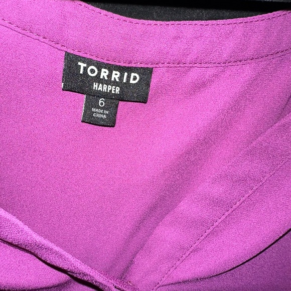 Torrid Plum Harper 3/4 Sleeve Blouse 6X - Picture 3 of 3